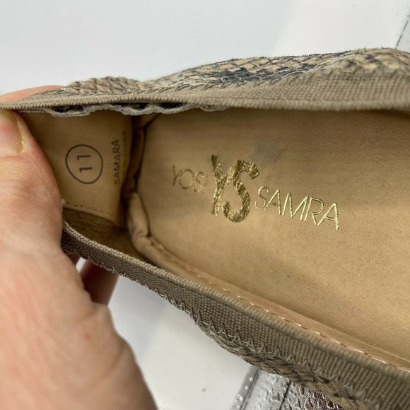 Yosi Samra Foldable Snake Samara Black Beige Slip On Round Toe Ballet Flats 11 - Picture 8 of 8